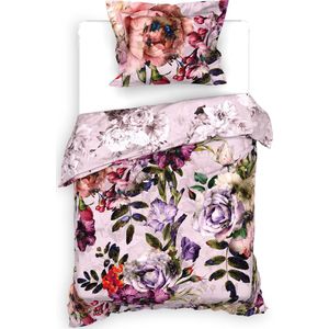 Heckett & Lane Samia Dekbedovertrek - Eenpersoons - 140x200/220 cm - Katoen Satijn - Pink