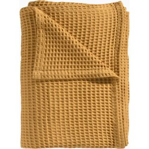 Heckettlane Bed Sprei Wafel Bedsprei 2 persoons Wafeldeken Geel