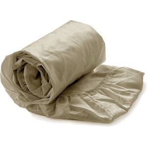 Heckettlane Hoeslaken Elementi - Onderlaken voor tweepersoonsbed - 160x200 - 100% Katoen-Satijn - Bruin
