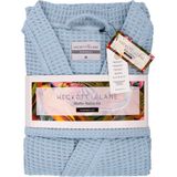Heckettlane - Wafel - Badjas - Blauw - Geschikt voor de Sauna