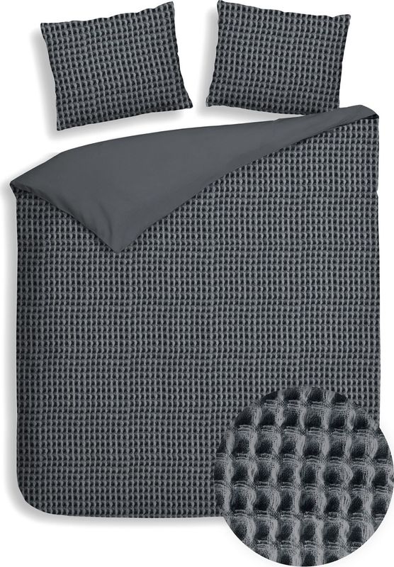 Heckettlane - Vafala - Dekbedovertrek - Grijs - 260x220 - Katoen