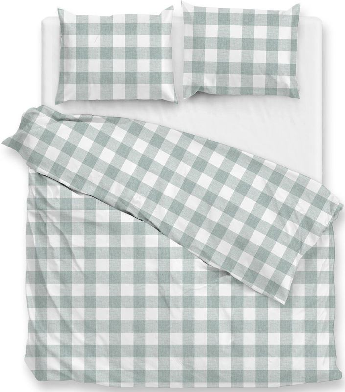 Zohome - Quattro-di-Lino - Dekbedovertrek - Groen - 100% Katoen