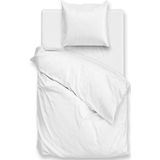 Zohome - Dekbedovertrek - Wit - 100% Katoen-Perkal - 140x220 + 1 Sloop 60/70 cm