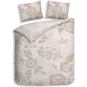 Heckettlane - Ling - Dekbedovertrek - Beige - 100% Katoen-Satijn - Bloemen