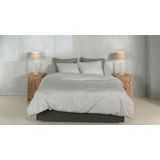 Zohome - Righe di Percalle - Dekbedovertrek - Grijs - 100% Katoen-Perkal - 140x220 cm + 1 sloop 60/70 cm