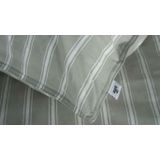 Zohome - Righe di Percalle - Dekbedovertrek - Grijs - 100% Katoen-Perkal - 140x220 cm + 1 sloop 60/70 cm