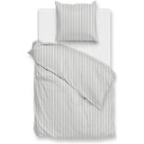 Zohome - Righe di Percalle - Dekbedovertrek - Grijs - 100% Katoen-Perkal - 140x220 cm + 1 sloop 60/70 cm