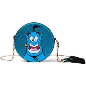 Disney - Aladdin - Genie Ronde Glitter Schoudertas, Blauw, 21 cm, School Rugzak