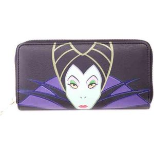 Disney Maléficent 2 damesportemonnee met ritssluiting, zwart., 20cm, Pure Wallet