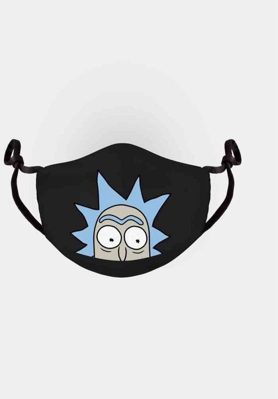 Rick And Morty - Gevormd Gezichtsmasker - Zwart - 100% Polyester