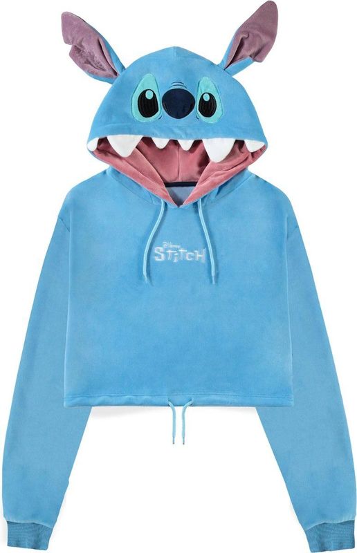 Lilo & Stitch - Cropped Hoodie - Blauw - 100% Polyester