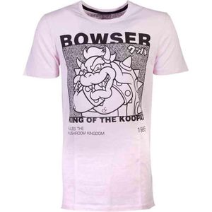 Nintendo Super Mario Heren Tshirt- Festival Bowser Roze
