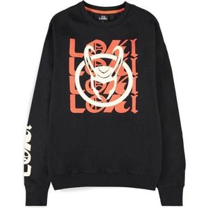 Marvel Loki Sweater/trui- Logo Text Zwart