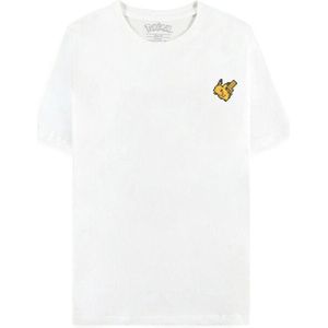 Pokemon - Pixel Pikachu - T-Shirt - Wit - 100% Katoen