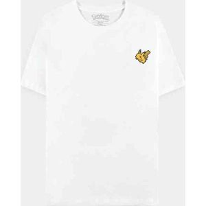 Pokemon - Pixel Pikachu - T-Shirt - Wit - 100% Katoen