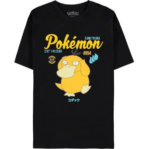 Pokemon - Psyduck Vintage T-Shirt - Zwart - Korte Mouwen