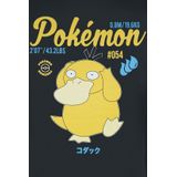 Pokemon - Psyduck Vintage T-Shirt - Zwart - Korte Mouwen