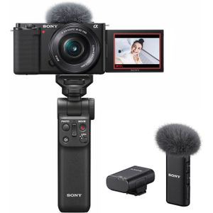 Sony Vlog camera ZV-E10 + 16-50mm + GP-VPT2BT grip + ECM-W2BT microfoon