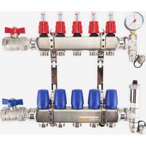 MAGNUM Open Premium RVS Verdeler - 13 groeps - Vloerverwarming - Open verdeler - Laag temperatuursysteem