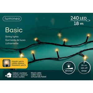 LED Snoerverlichting ricelights - 18 m 240 lampjes - klassiek warm