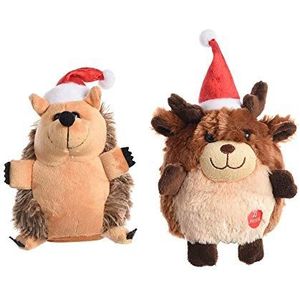 EDP Kerstman, 2 modellen (rendieren, egel), zingen en dansen, meerkleurig, eenheidsmaat