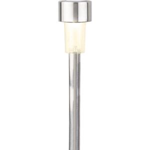 Lumineo Prikspot solar - LED - zilver - H36 cm - RVS - Prikspotjes