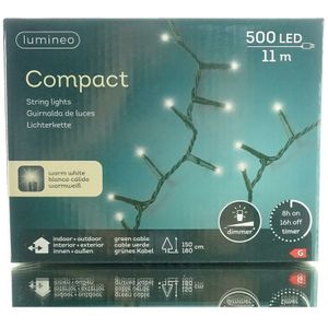 LED compact ricelights buiten 11m-500L groen warm wit - Lumineo