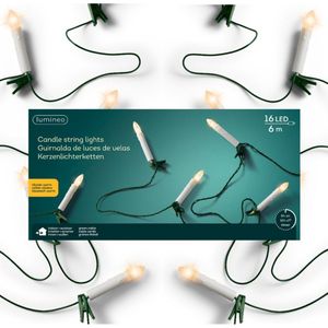 Lumineo Kerstboomverlichting - 16 kaarsen - klassiek wit - 6 m - kerstversiering