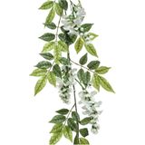Decoris Planten slinger - wisteria - wit - 150 cm - kunstplant