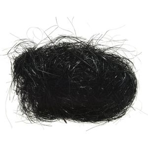 Decoris engelenhaar - zwart - 20 gram - synthetisch - kerstboom lamettahaar