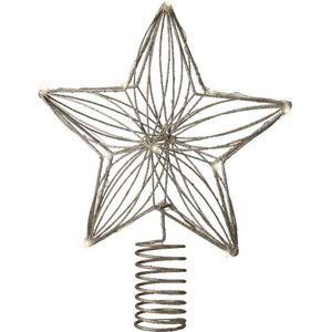 Decoris kerst ster piek - LED verlichting - steady - warm wit - H25 cm