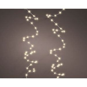 Micro LED kerstverlichting fel zilver draad lengte 3 meter/warm wit 189 LED lampjes