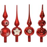 Decoris Piek glas kerstrood 31cm (1 stuk) assorti