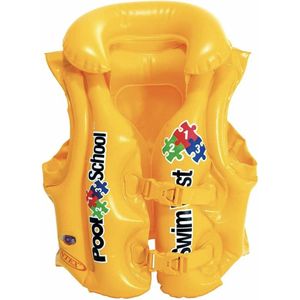 Opblaasbaar zwemvest Pool School junior geel, 3-6 jaar