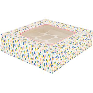 HEMA Taartdoos 28x28x7.5 Confetti (multicolor)