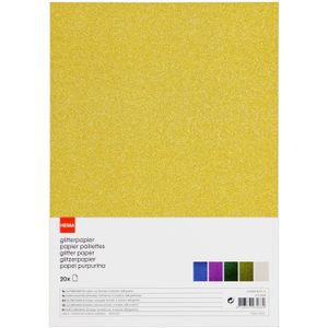 HEMA Glitterpapier A4 - 20 Stuks