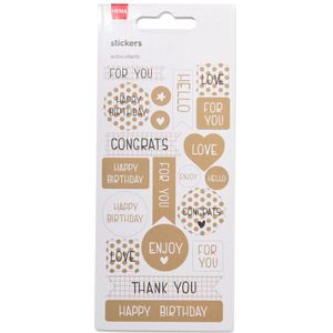 HEMA Stickervellen Goud 15.5x8 - 5 Stuks