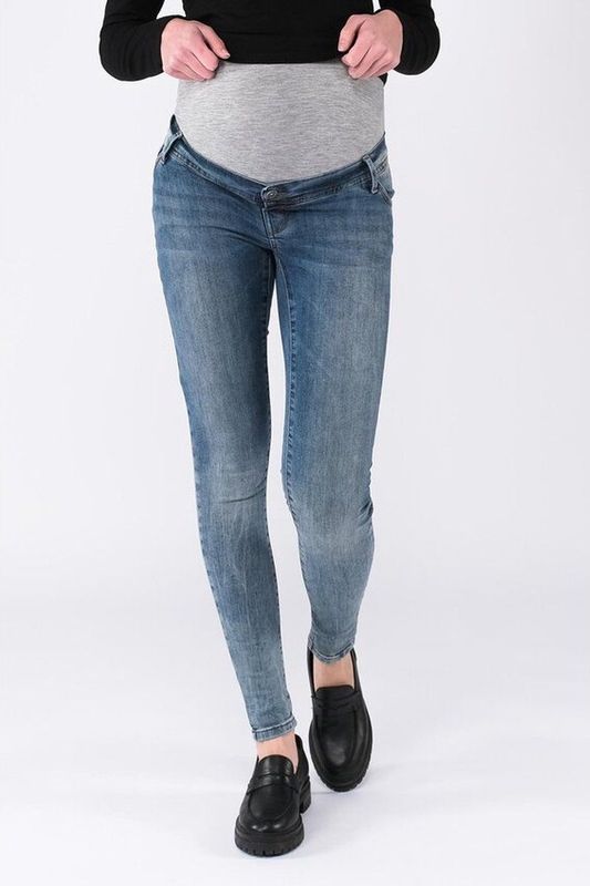 LOVE2WAIT Low Waist Skinny Zwangerschapsjeans met Biologisch Katoen Lichtblauw