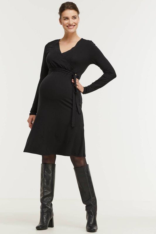 LOVE2WAIT Zwangerschaps- en Voedingsjurk Zwart