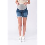 LOVE2WAIT Slim Fit Denim Short Donkerblauw