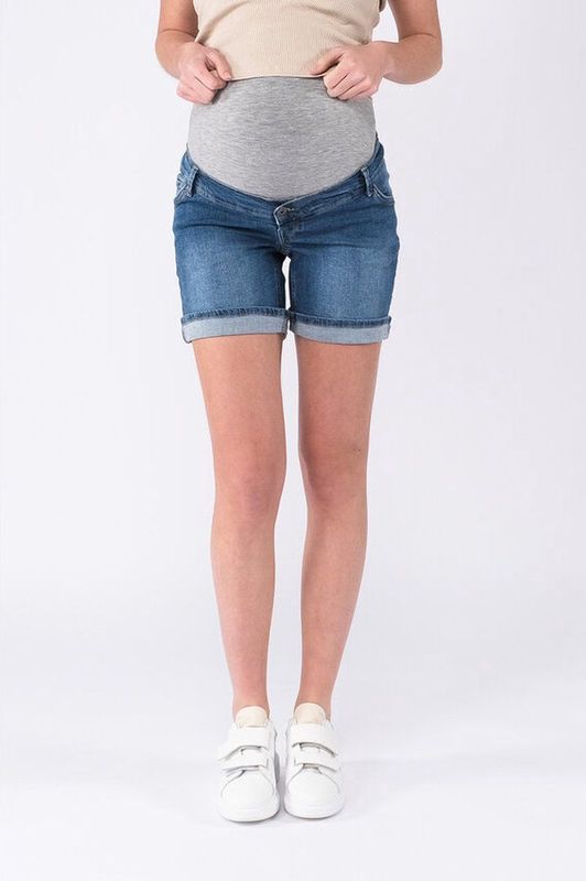 LOVE2WAIT Slim Fit Denim Short Donkerblauw