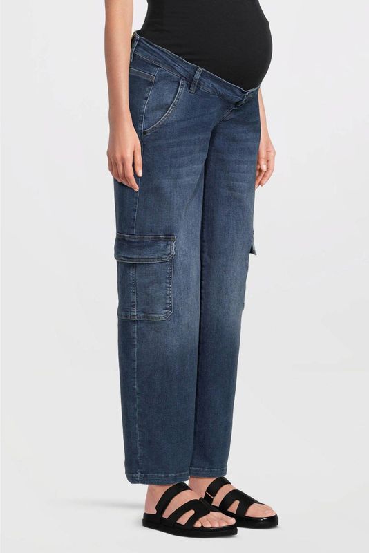 LOVE2WAIT - Zwangerschapsjeans - Denim - Blauw - Elastische Tailleband
