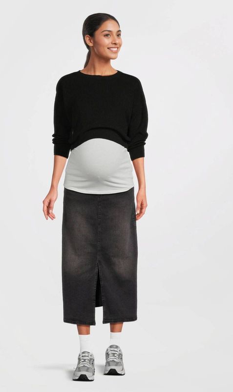 LOVE2WAIT - Rok - Donkergrijs - 3/4 Lengte - Effen - Normale Pasvorm