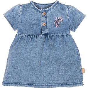Bess - Jurk - Denim - Blauw - Katoen - Ronde Hals