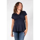 Blouse - Effen - Viscose - Gedrapeerd - Normale Pasvorm