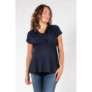 Blouse - Effen - Viscose - Gedrapeerd - Normale Pasvorm