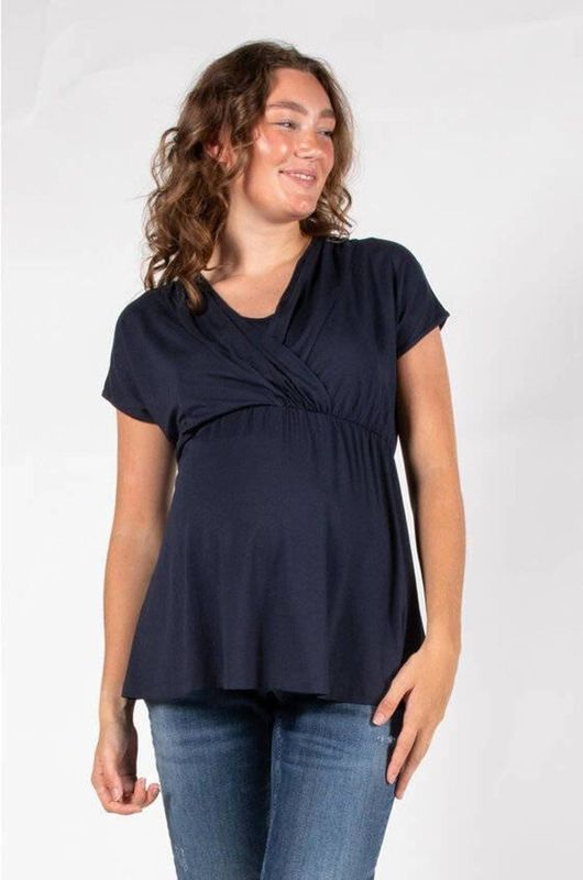Blouse - Effen - Viscose - Gedrapeerd - Normale Pasvorm
