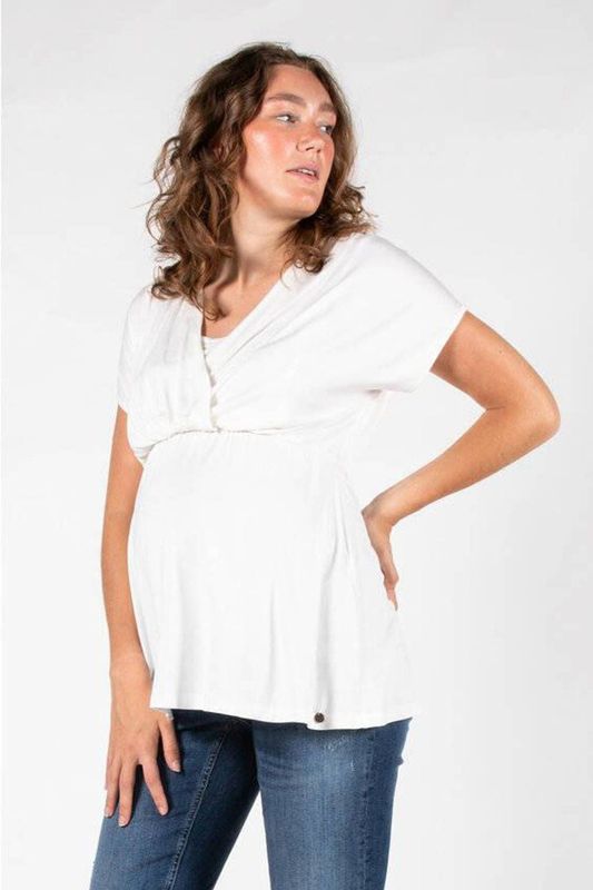 Voedingsshirt - Effen - Jersey - Normale Pasvorm - Kwartmouw