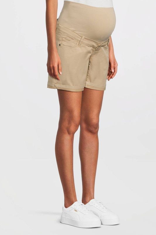 LOVE2WAIT Korte Broek - Zandkleur - Viscose met Elastaan - Handige Zakken