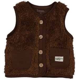 BESS - Gilet - Warm Bruin - Teddy